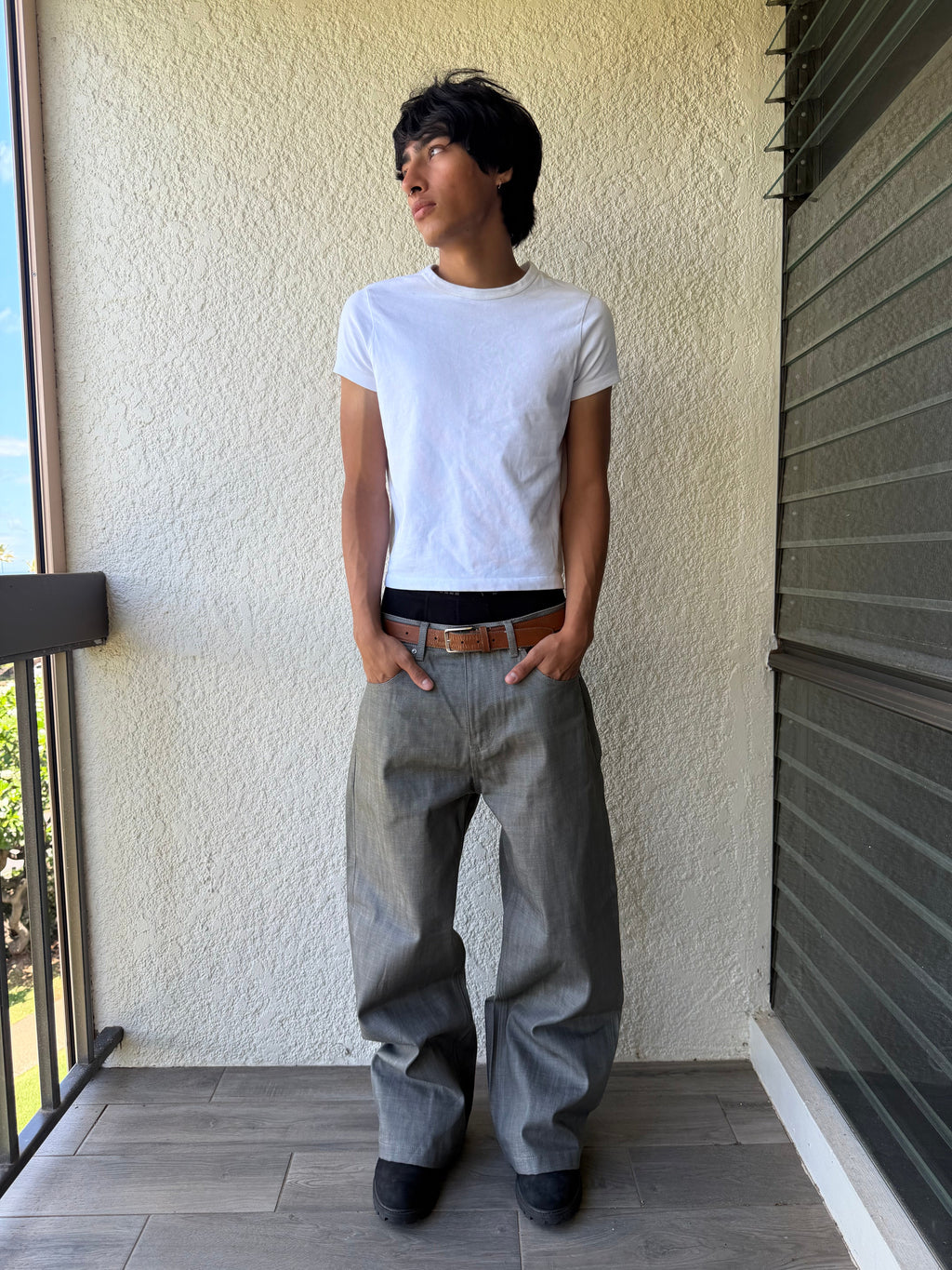 Grey Selvedge Bootcut Denim