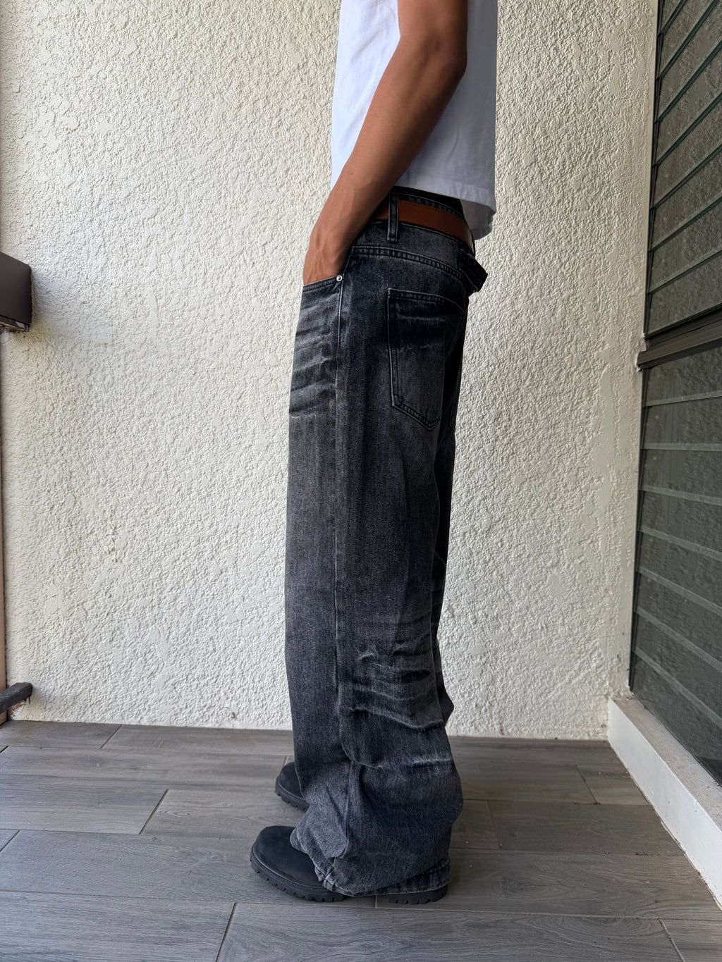 Dark Black Bootcut Denim
