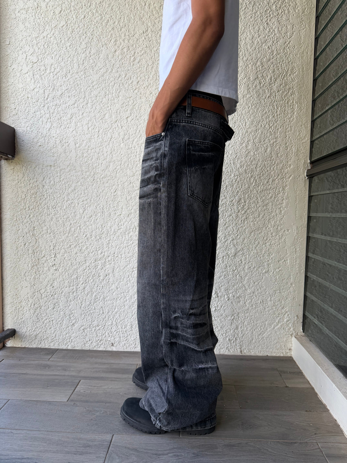 Dark Black Bootcut Denim