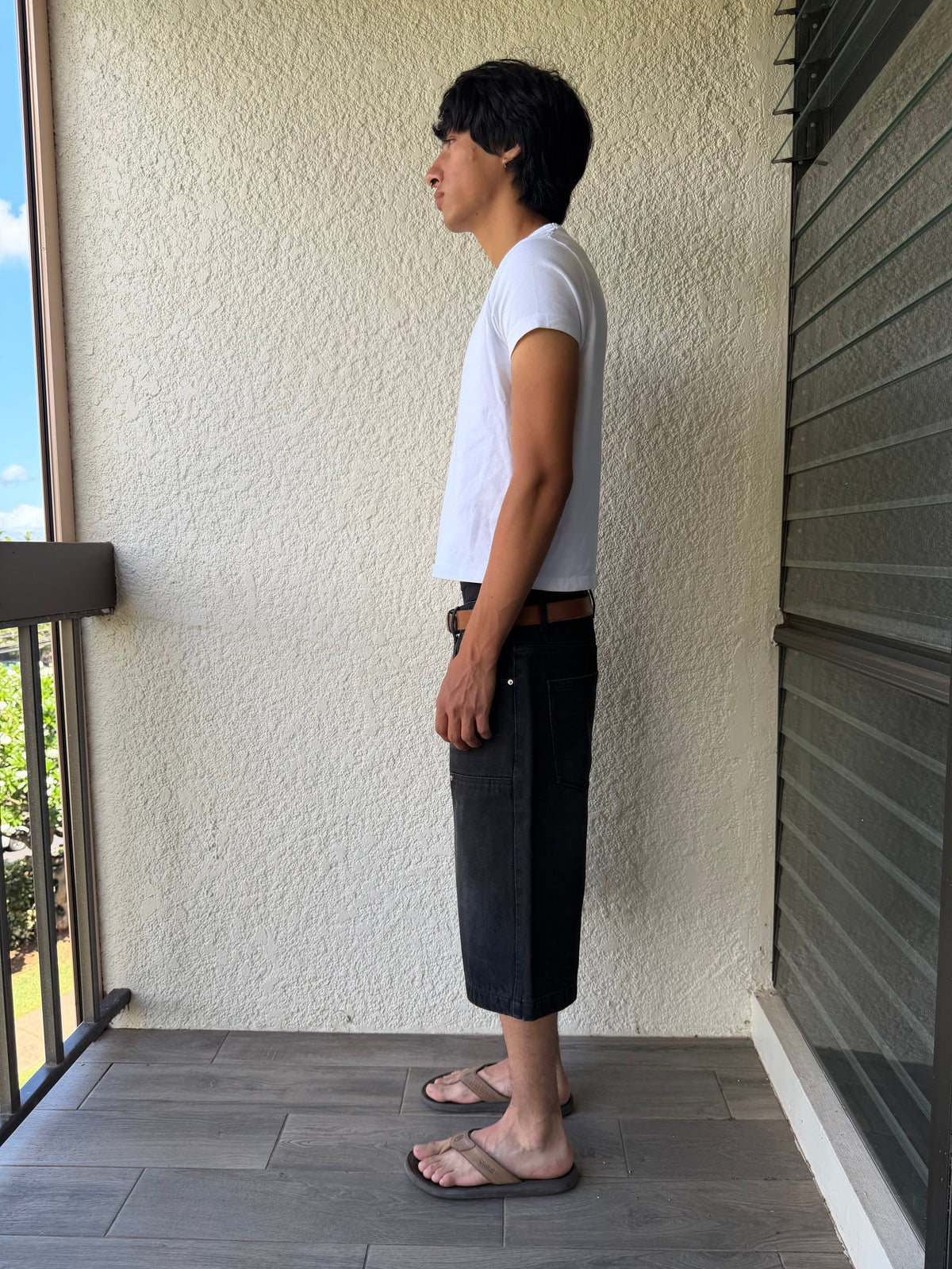 Black Double Knee Jorts