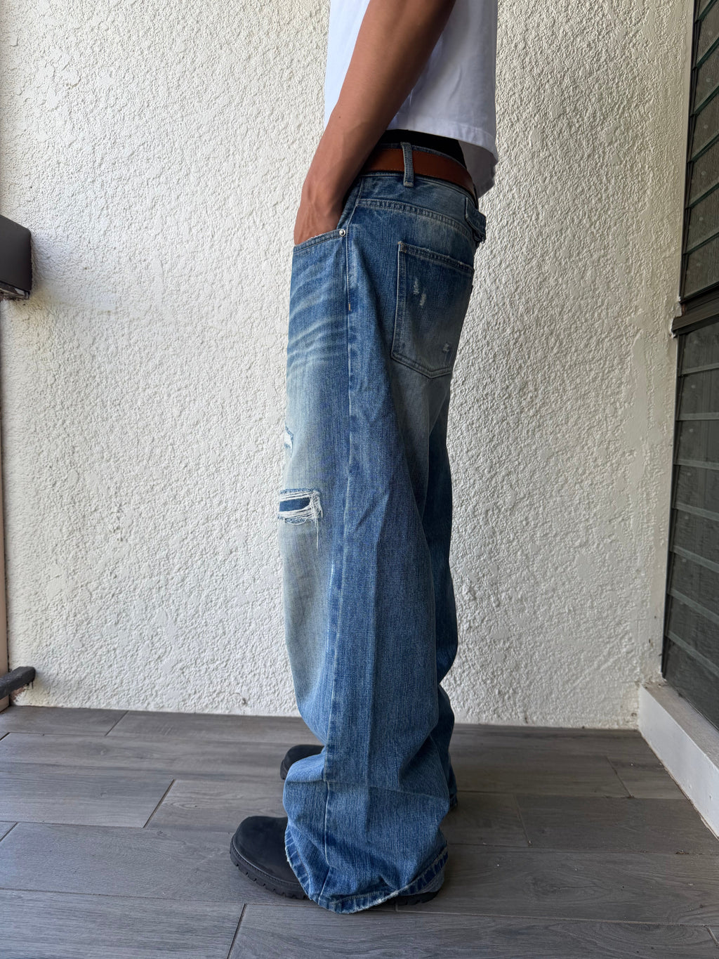 Bootcut Blue Worn Denim