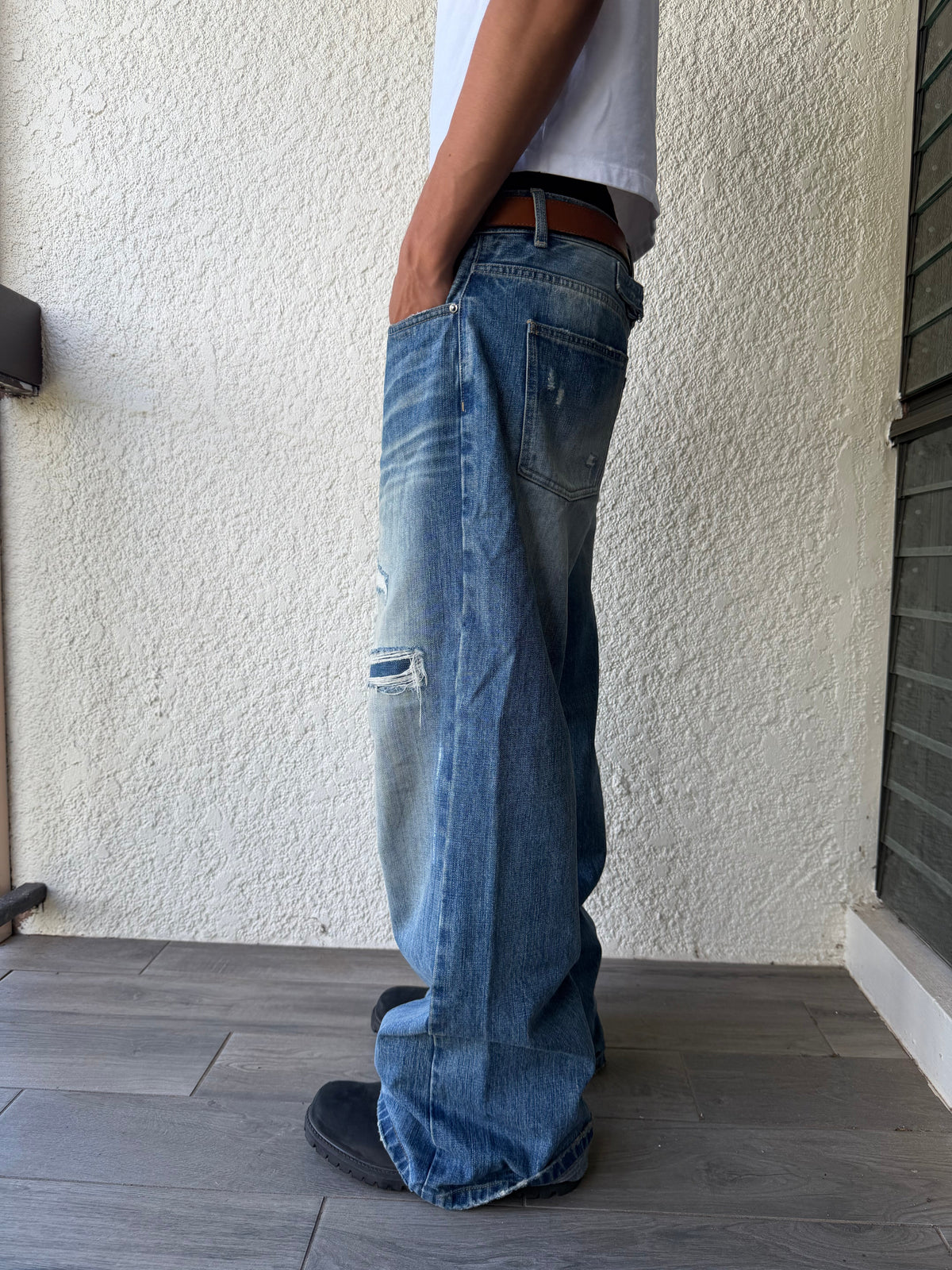 Bootcut Blue Worn Denim