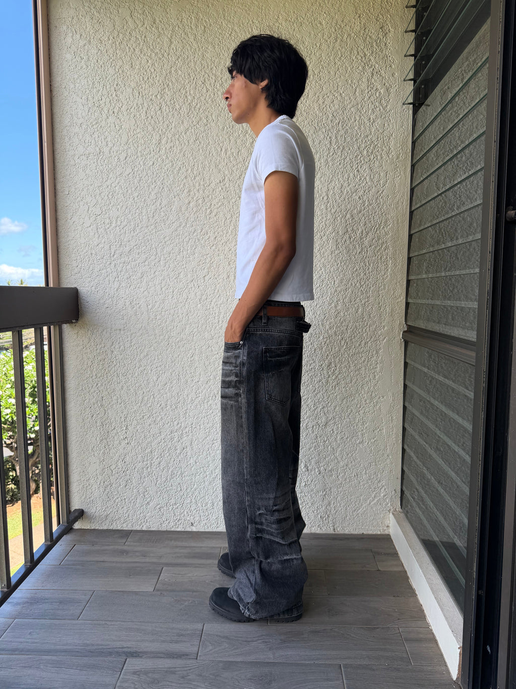 Dark Black Bootcut Denim