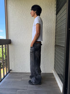 Dark Black Bootcut Denim