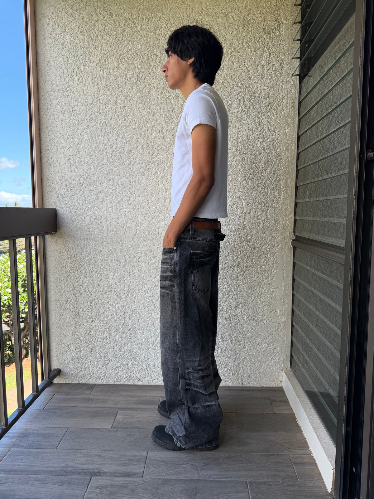Dark Black Bootcut Denim
