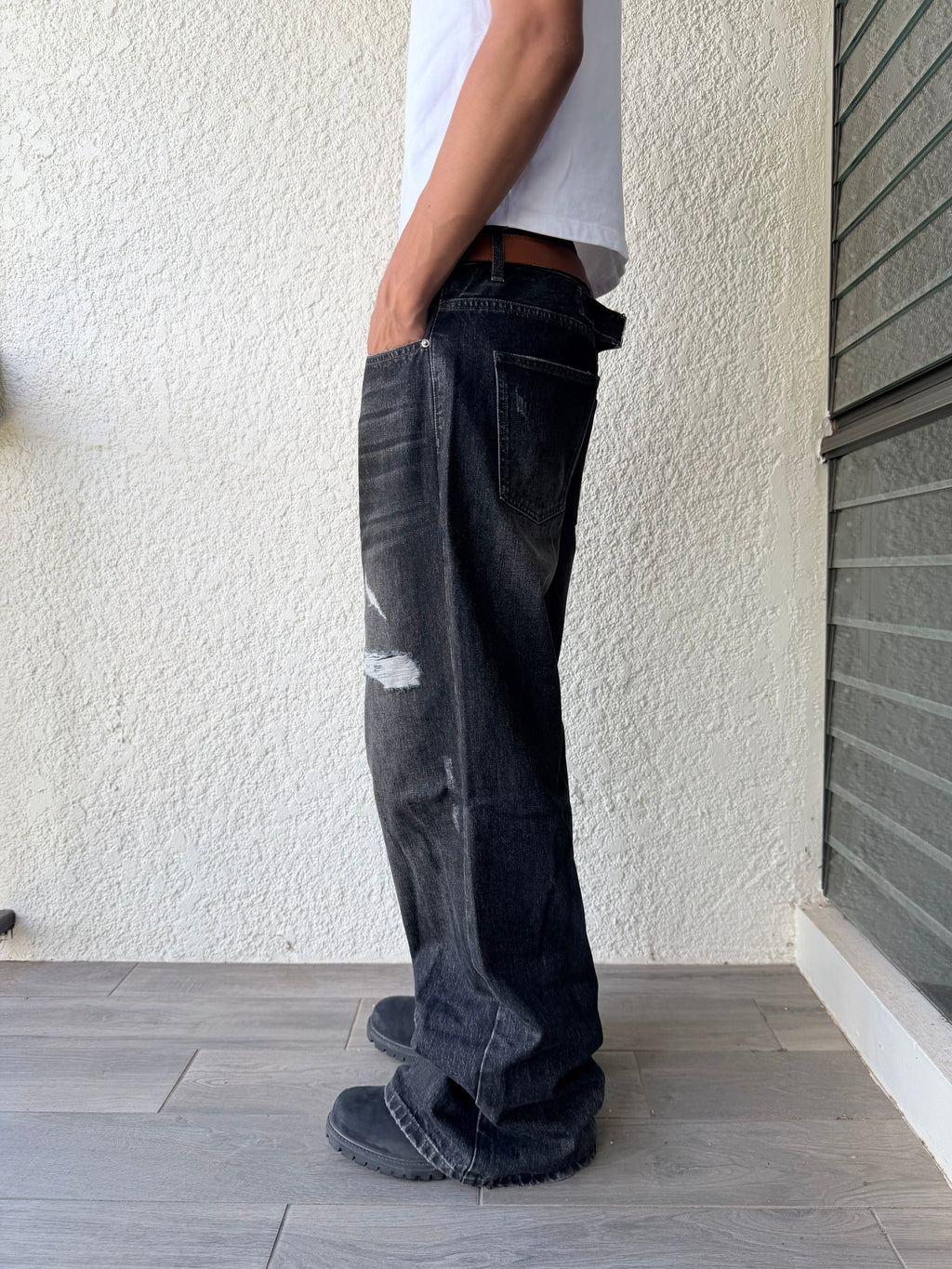 Bootcut Black Worn Denim