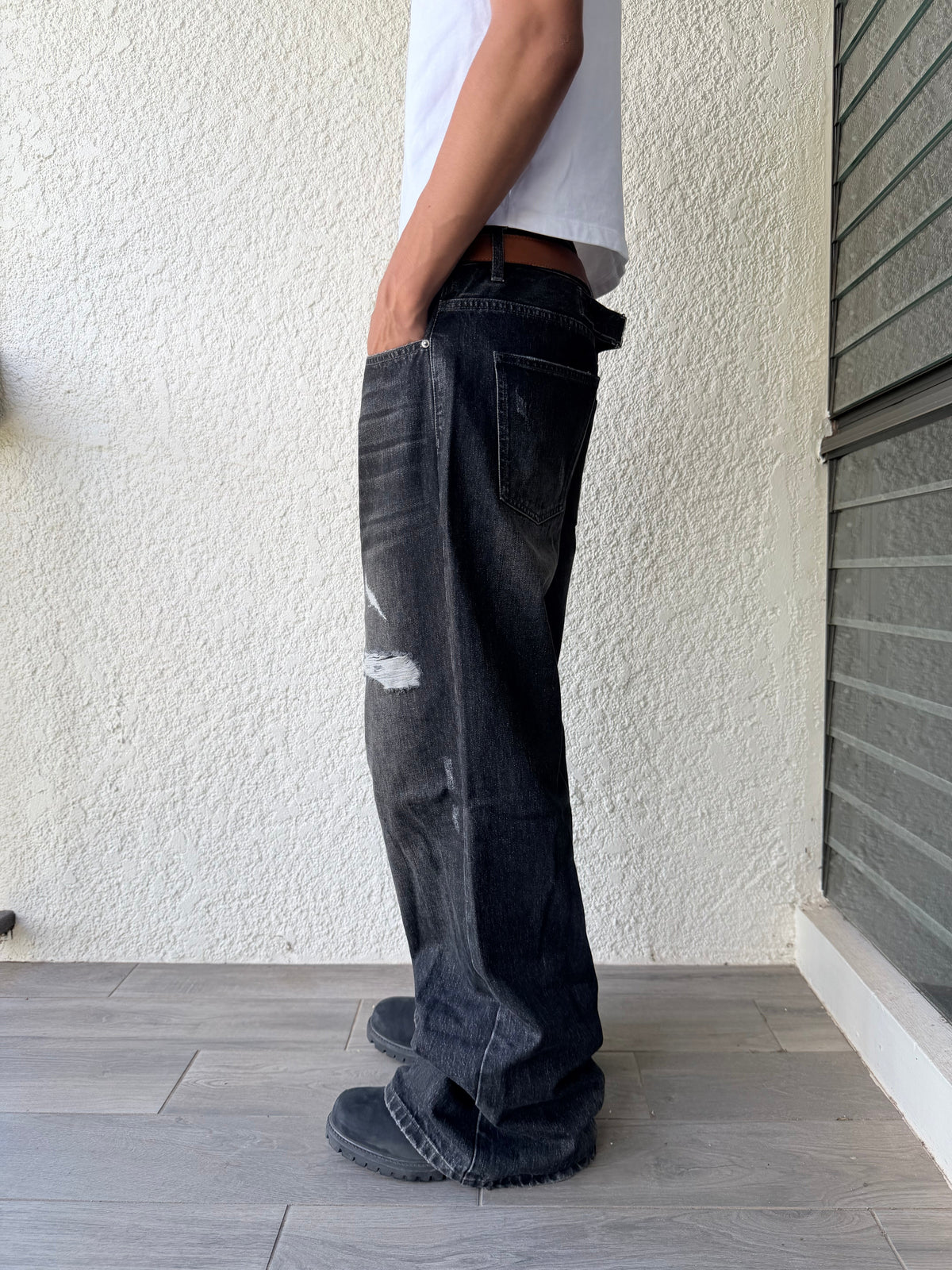 Bootcut Black Worn Denim