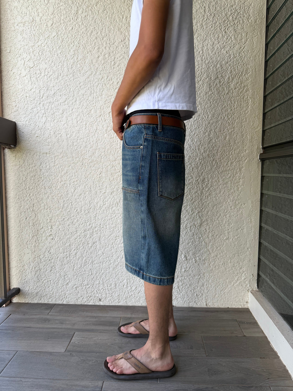 Blue Double Knee Jorts