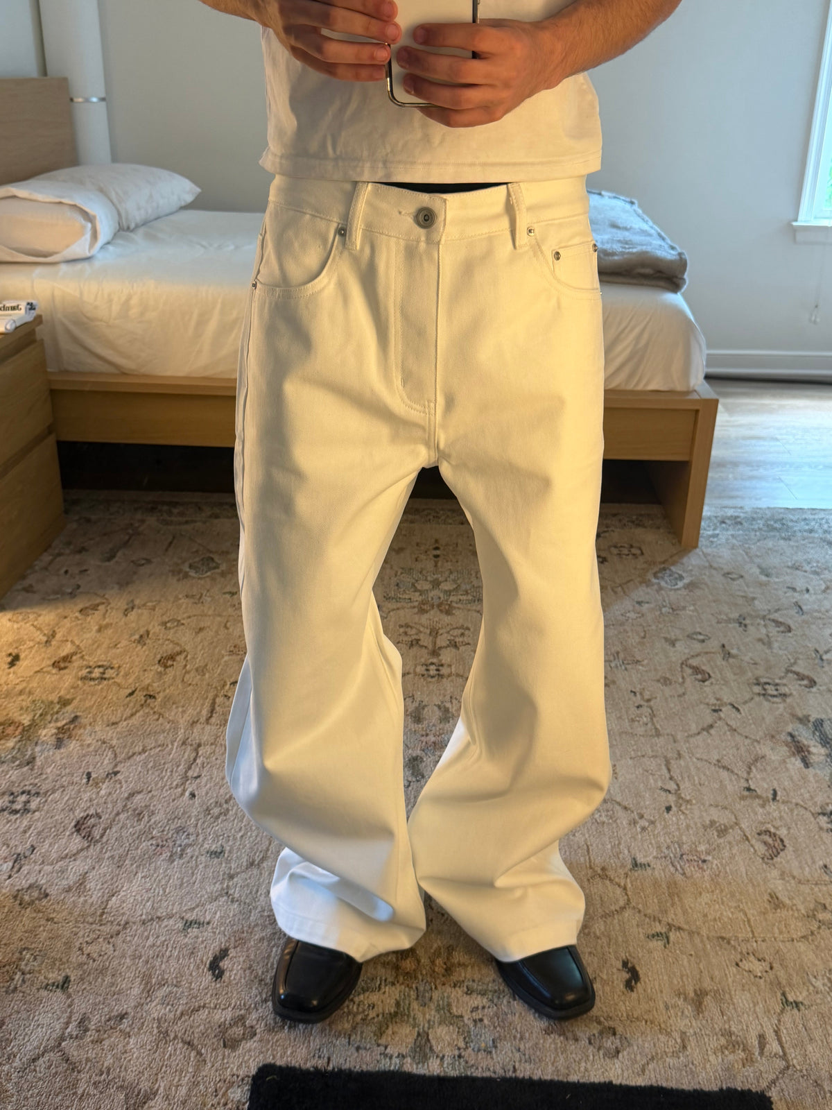 White Bootcut Selvedge Denim