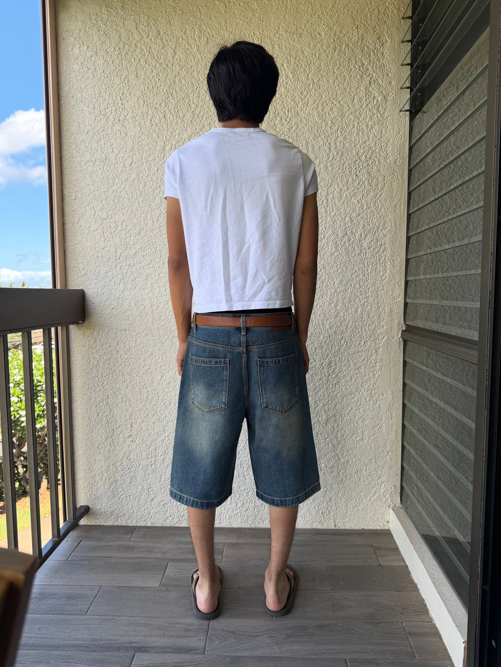Blue Double Knee Jorts