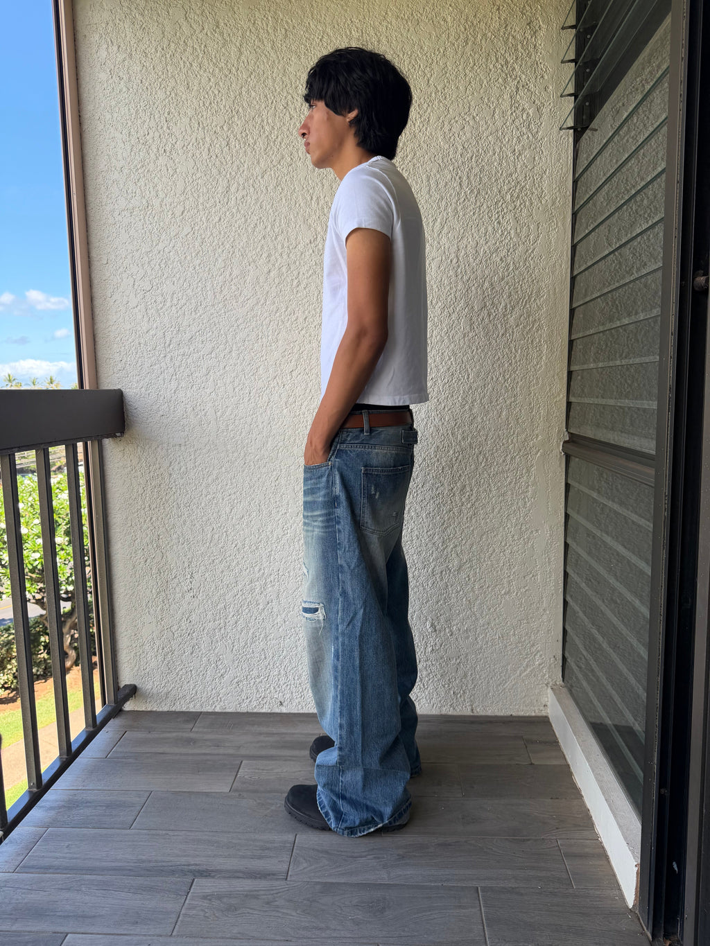Bootcut Blue Worn Denim
