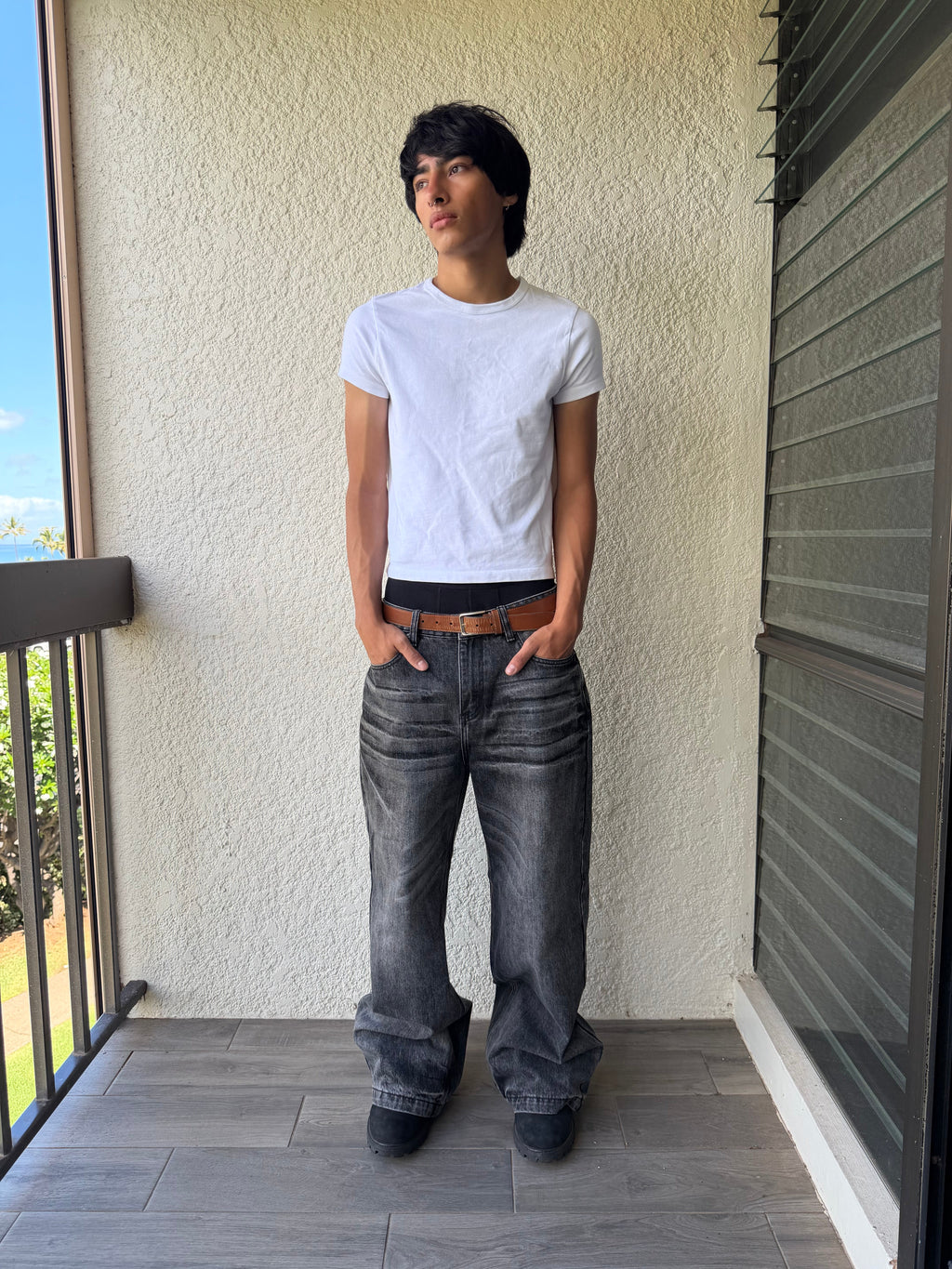 Dark Black Bootcut Denim