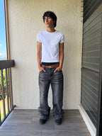 Dark Black Bootcut Denim