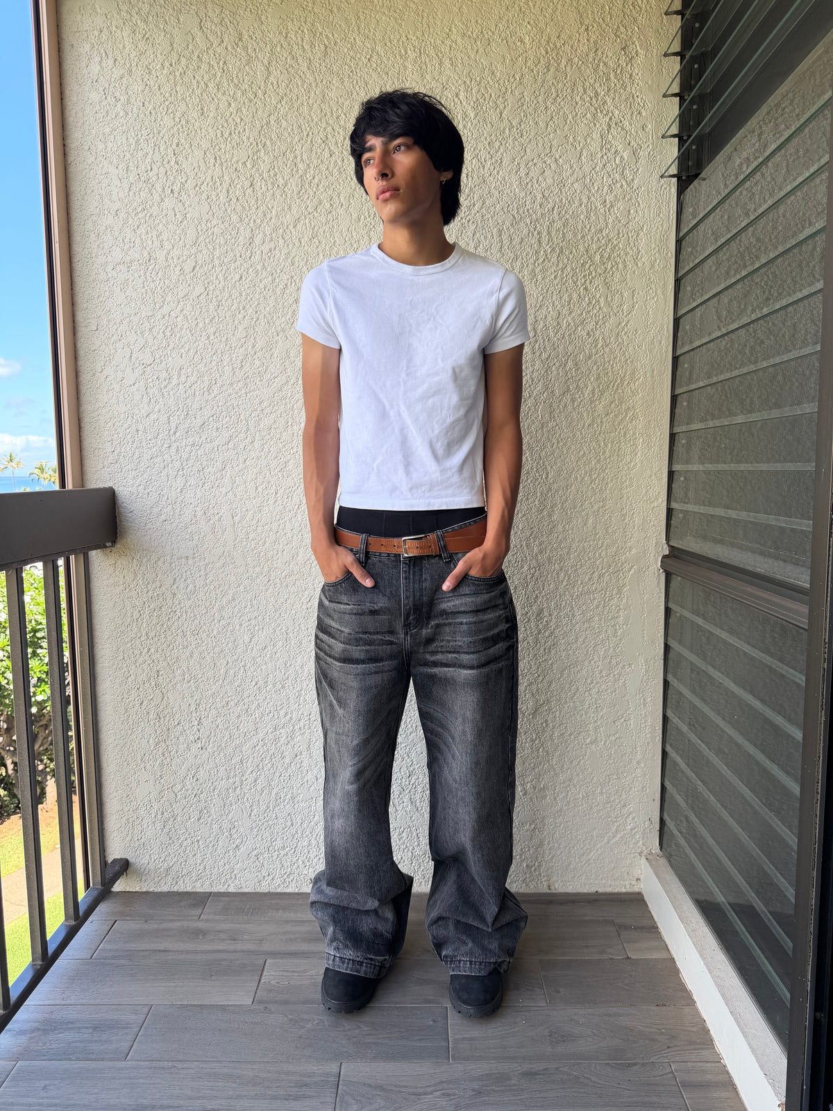 Dark Black Bootcut Denim