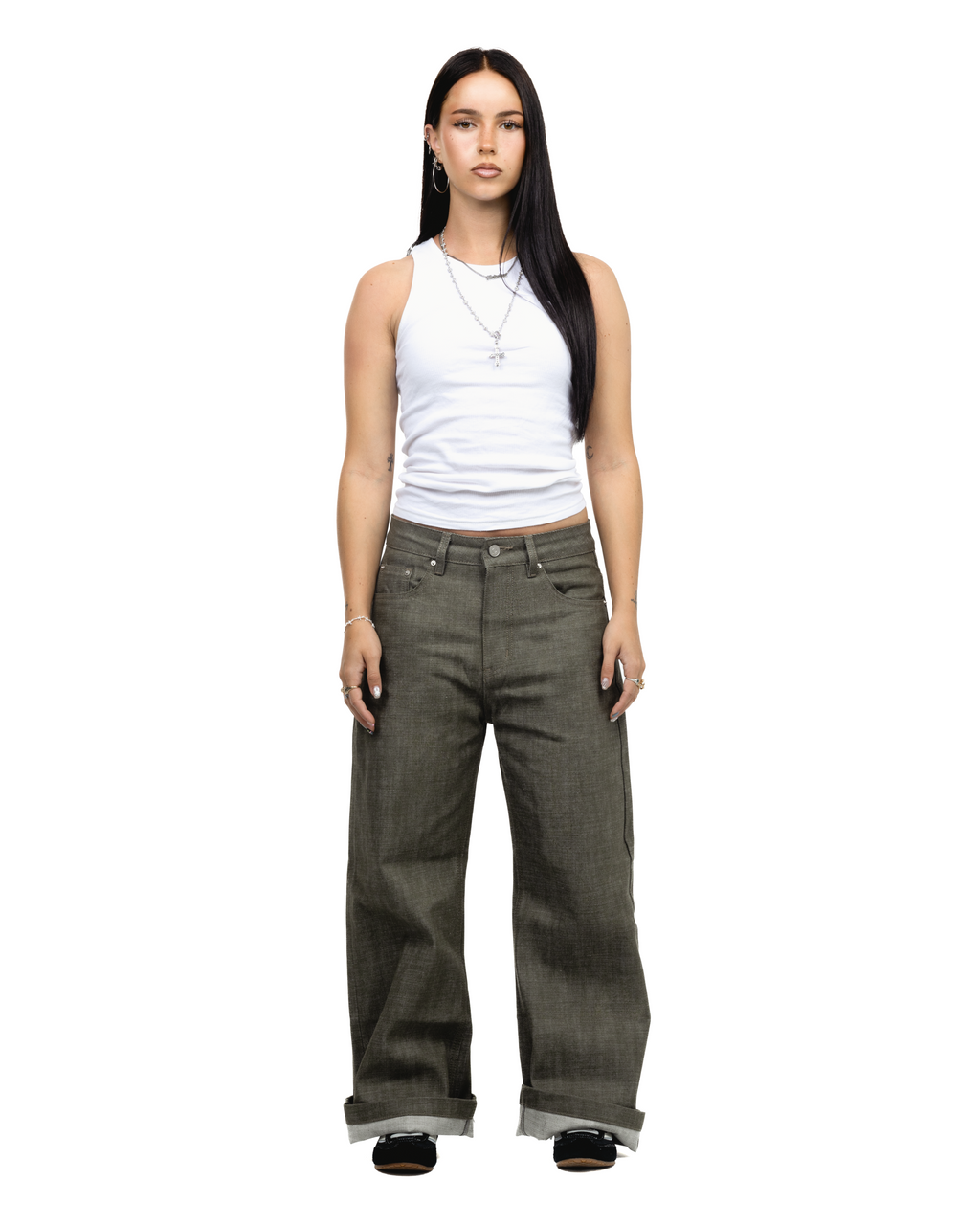 Green Bootcut Selvedge Denim