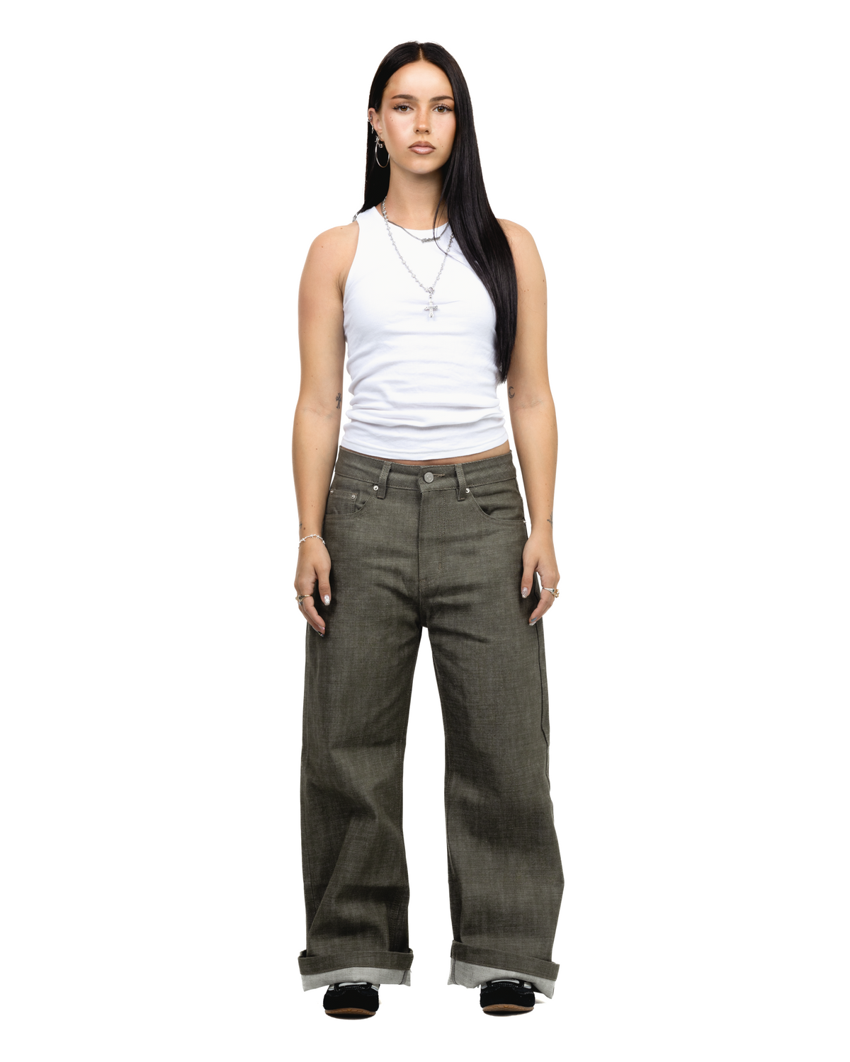 Green Bootcut Selvedge Denim
