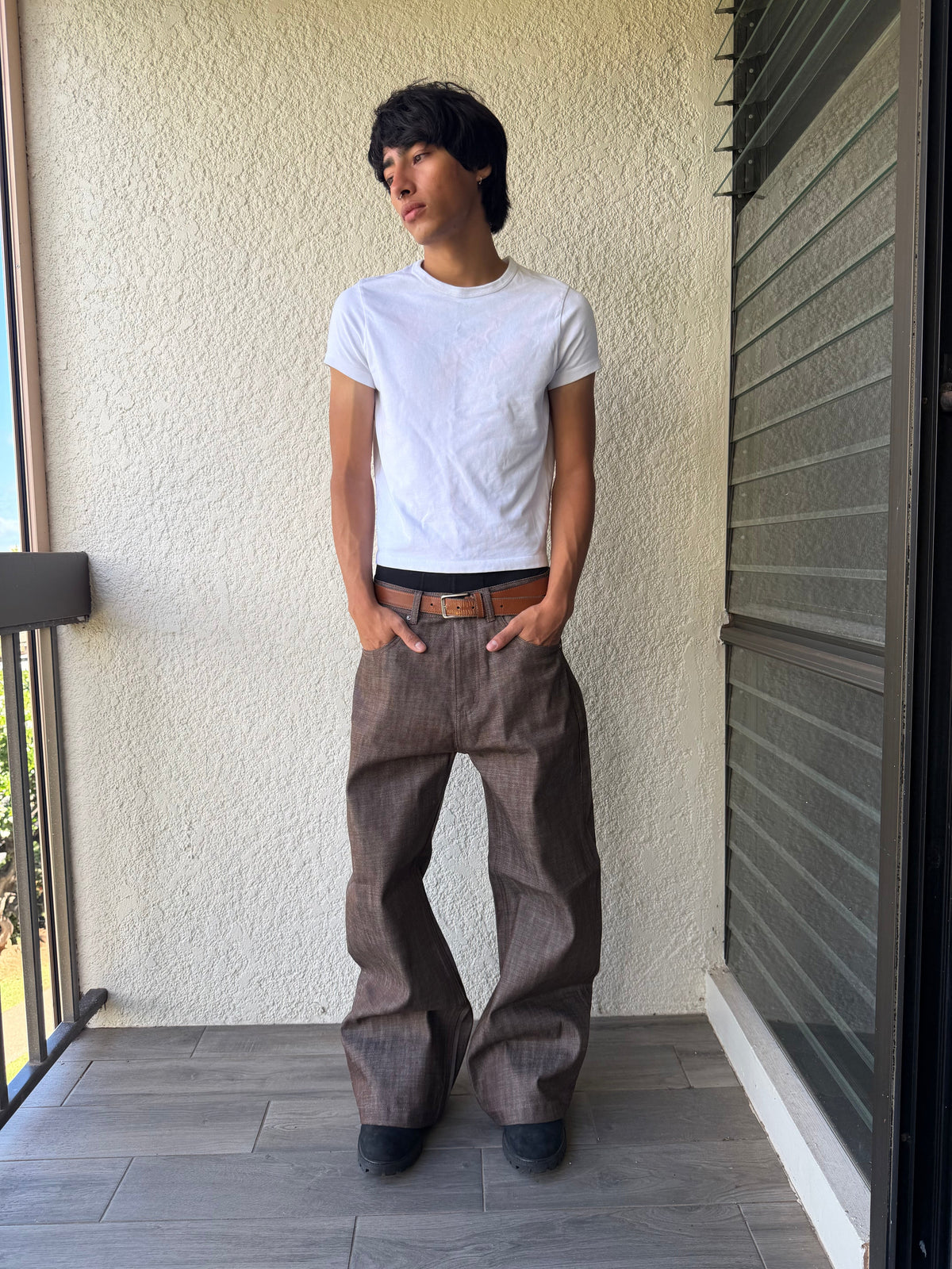 Dark Brown Bootcut Selvedge Denim