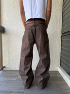 Dark Brown Bootcut Selvedge Denim