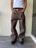 Dark Brown Bootcut Selvedge Denim