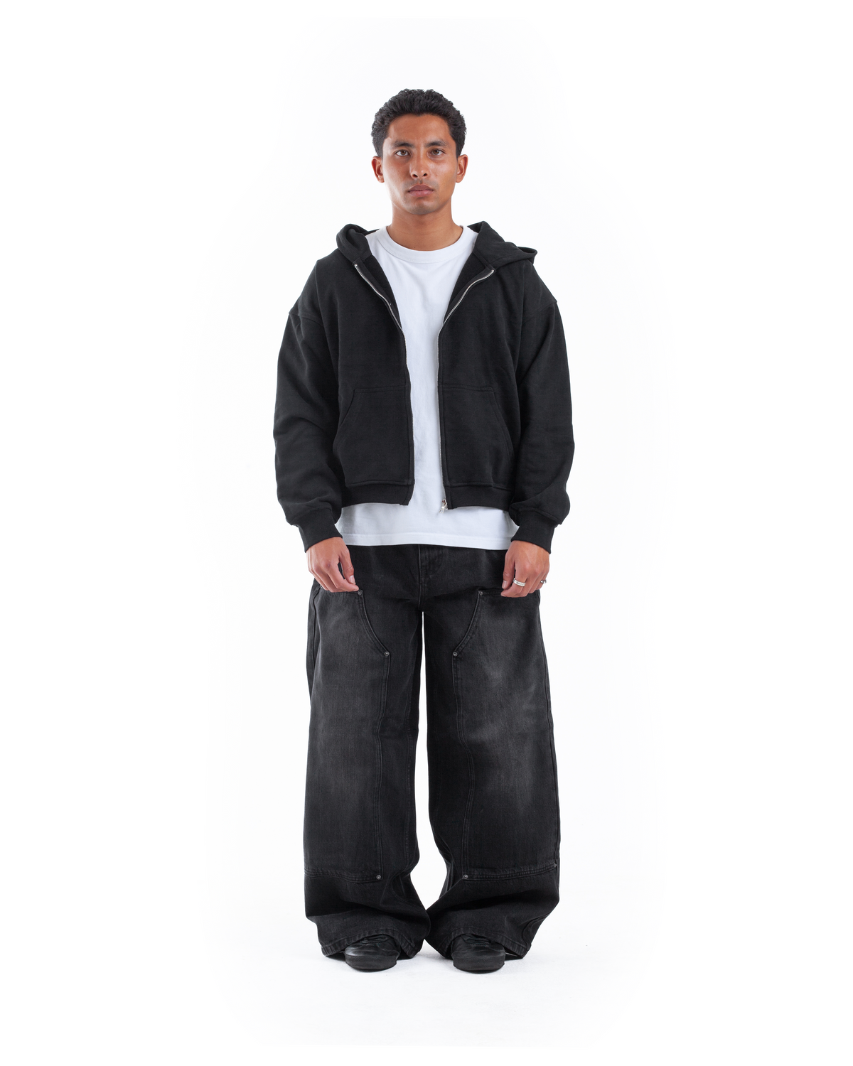 Black Double Knee Denim