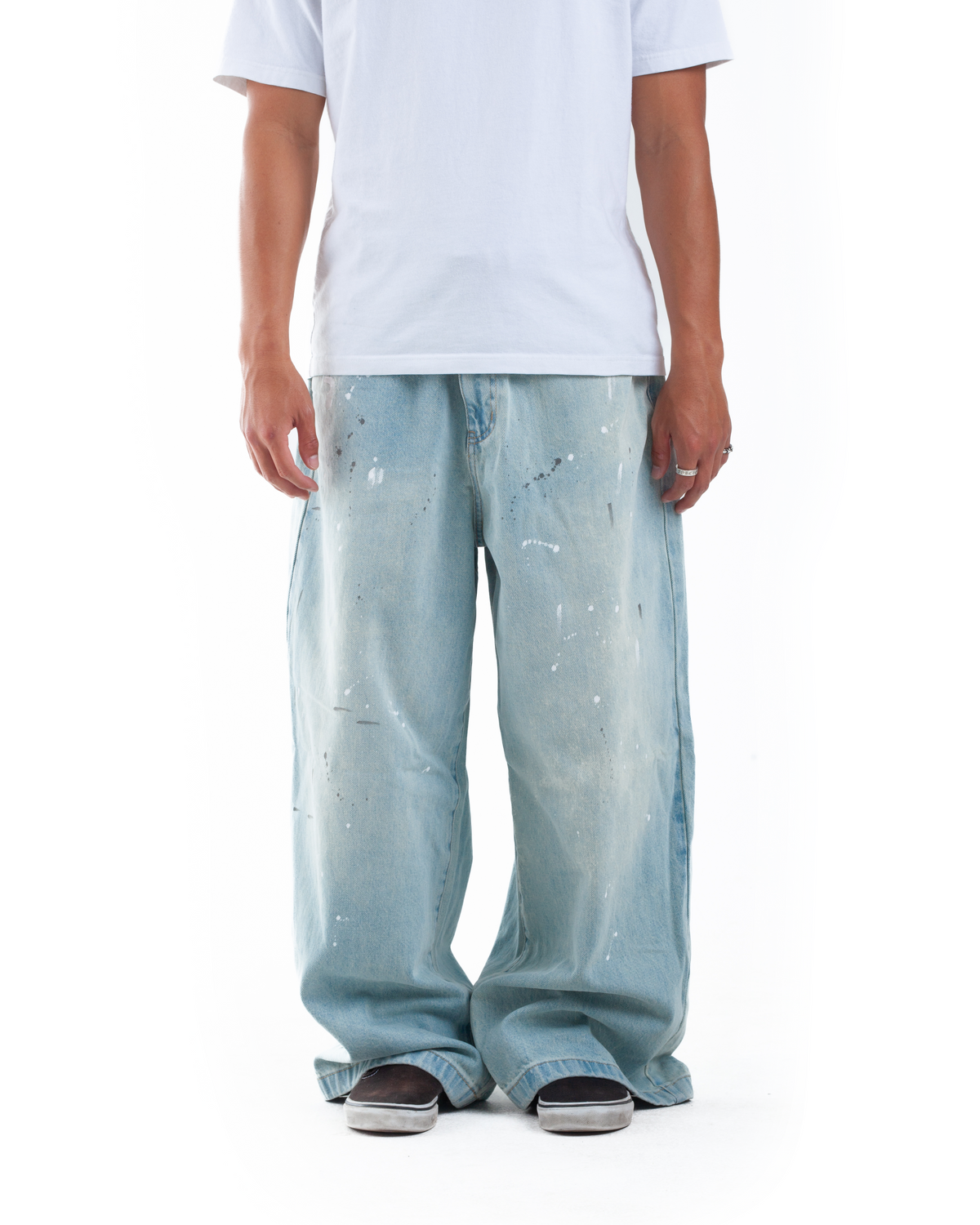 Blue Paint Splatter Denim