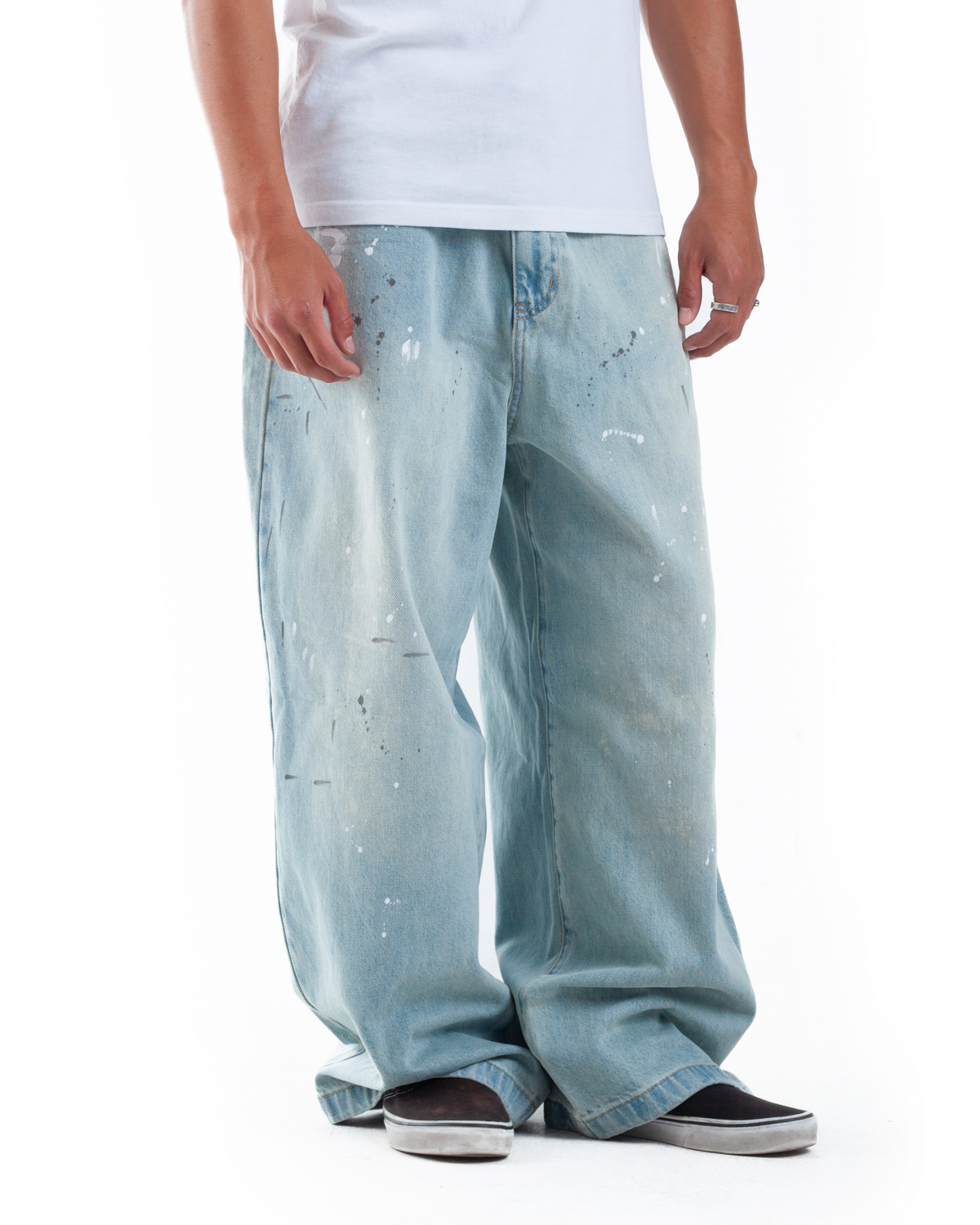 Blue Paint Splatter Denim