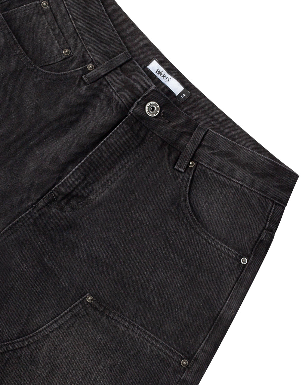 Black Double Knee Denim