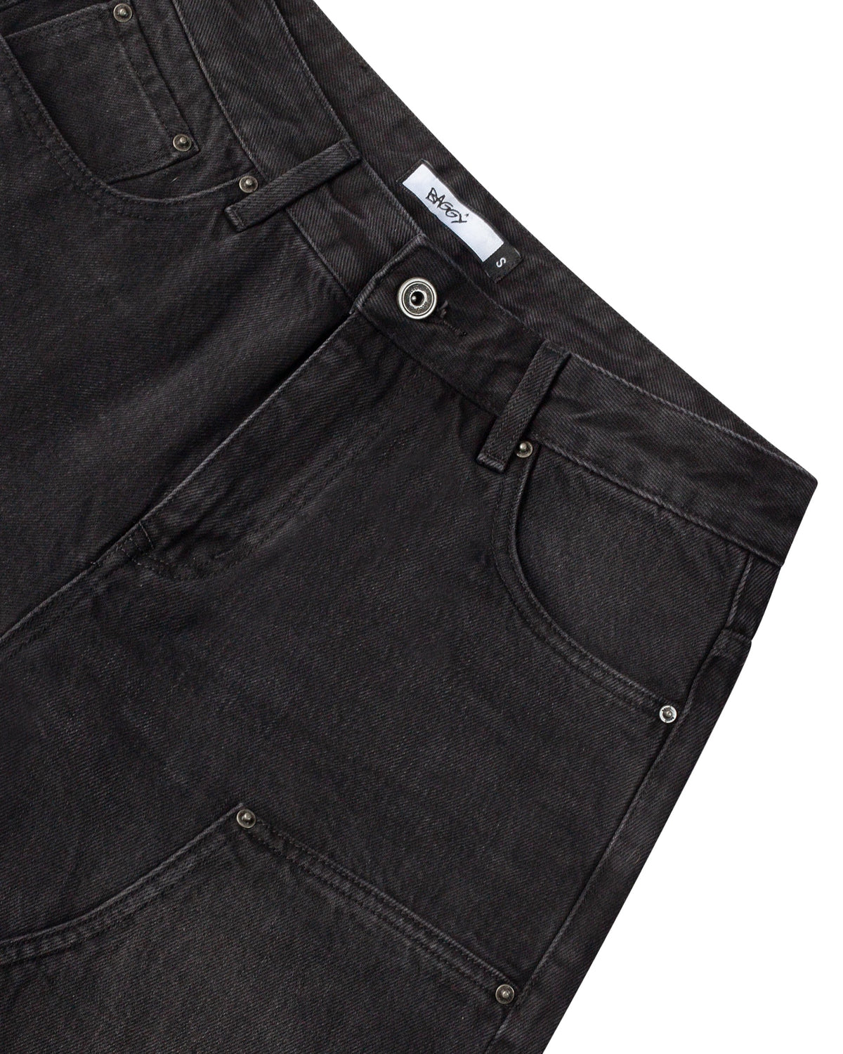 Black Double Knee Denim