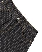 Black Pinstripe Denim
