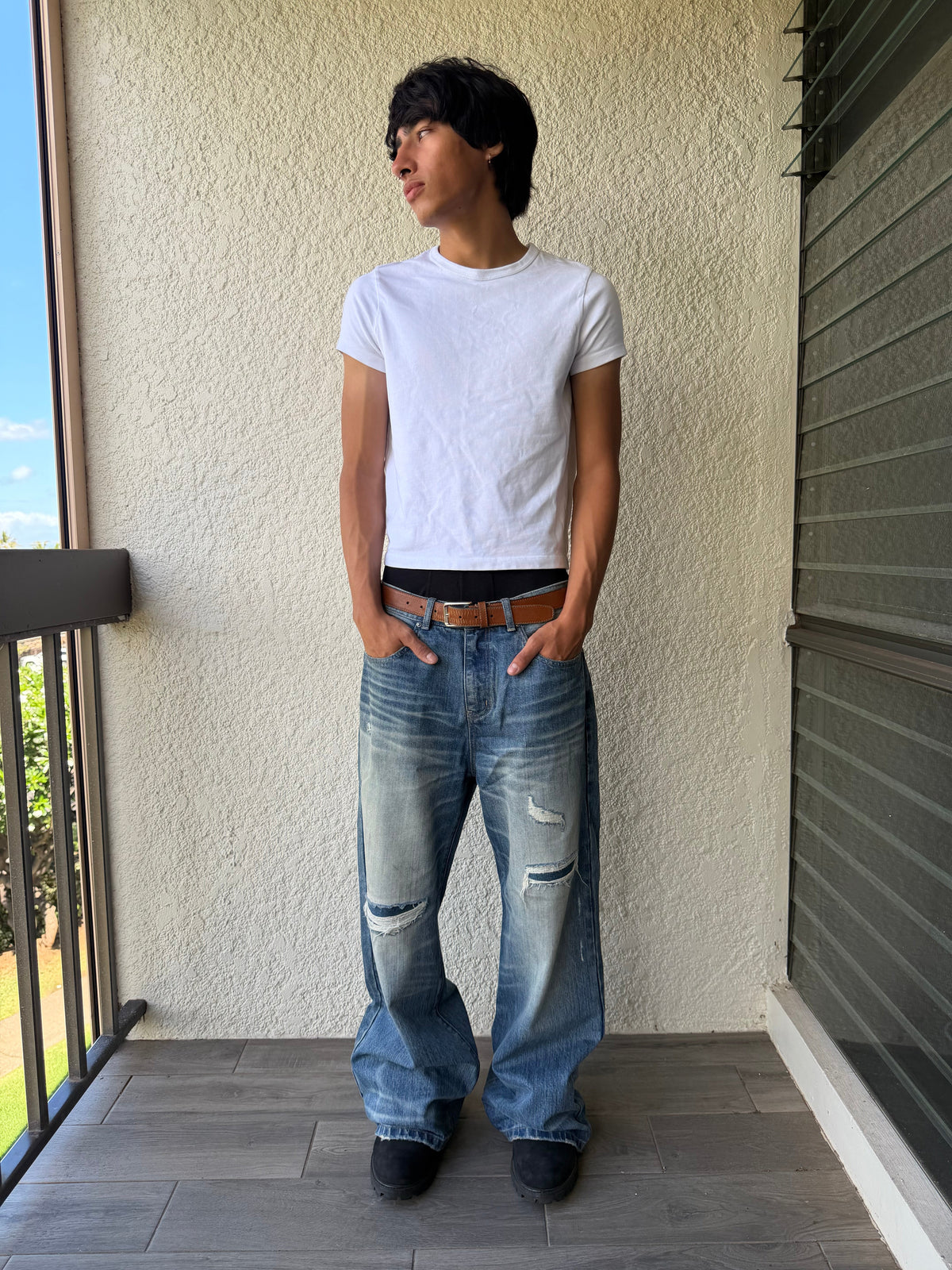 Bootcut Blue Worn Denim