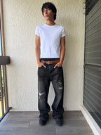 Bootcut Black Worn Denim