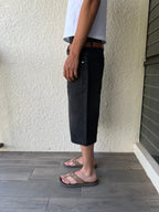 Black Double Knee Jorts