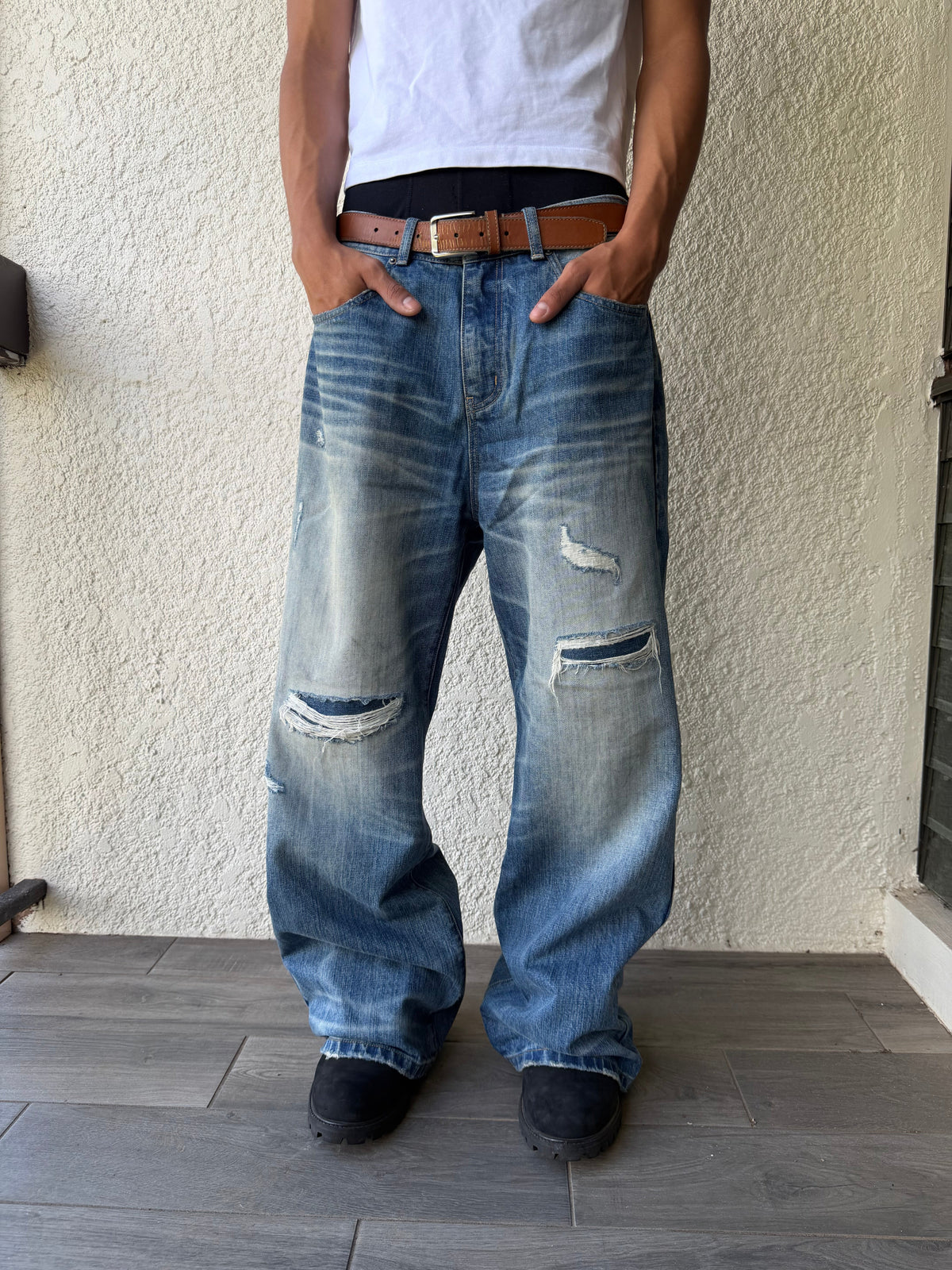 Bootcut Blue Worn Denim