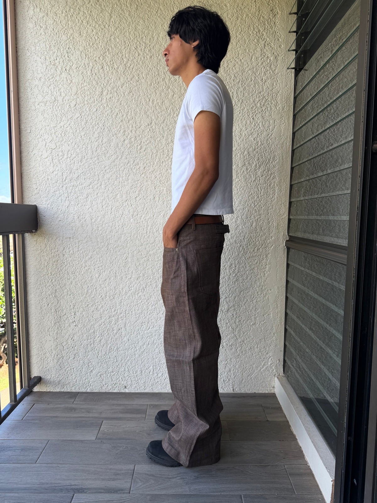 Dark Brown Bootcut Selvedge Denim
