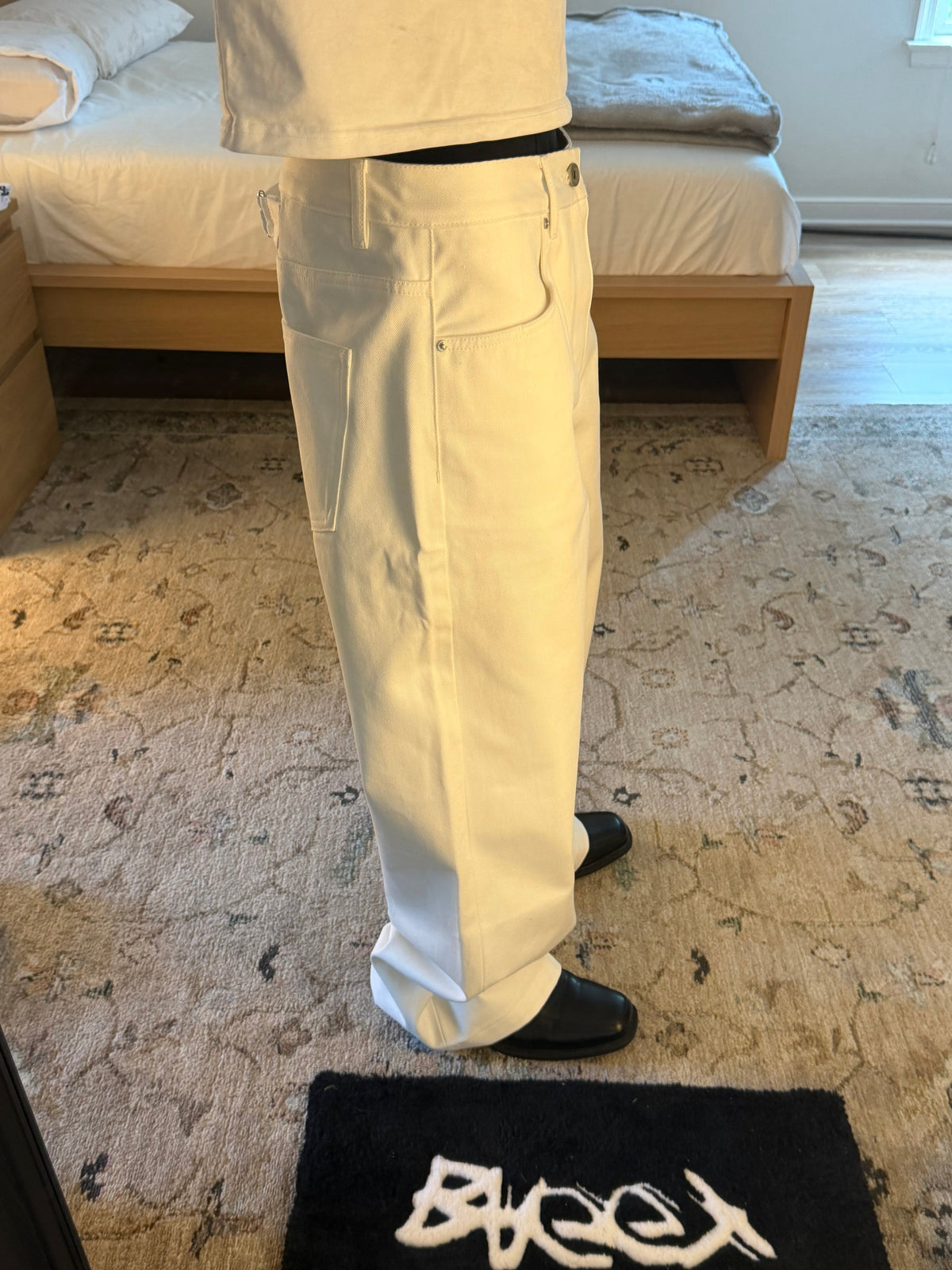 White Bootcut Selvedge Denim