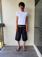 Black Double Knee Jorts