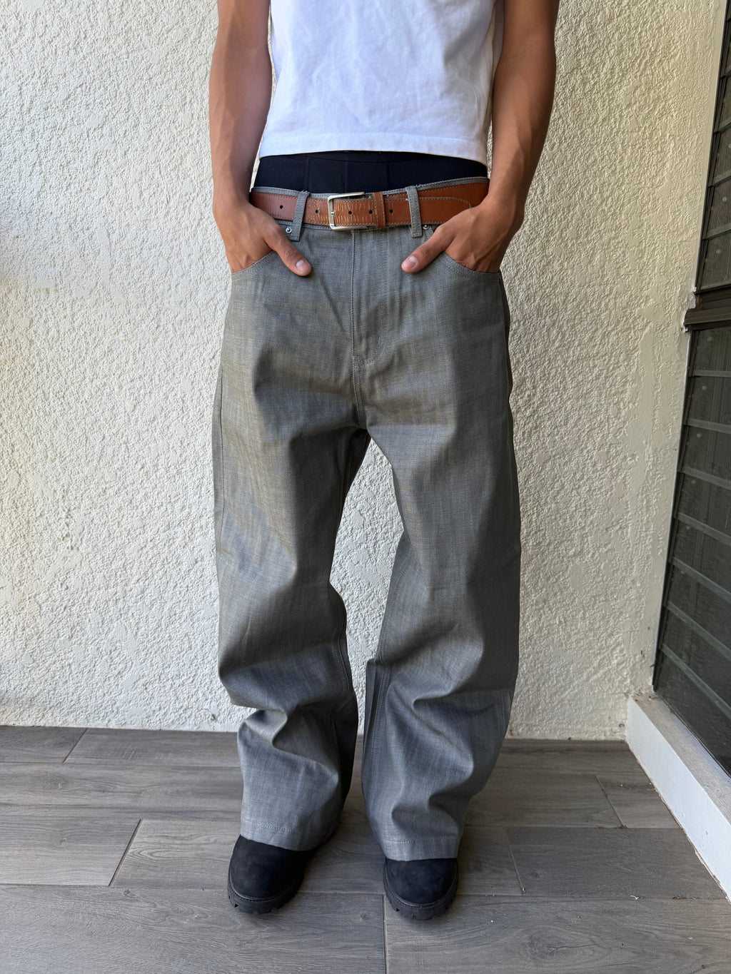 Grey Selvedge Bootcut Denim