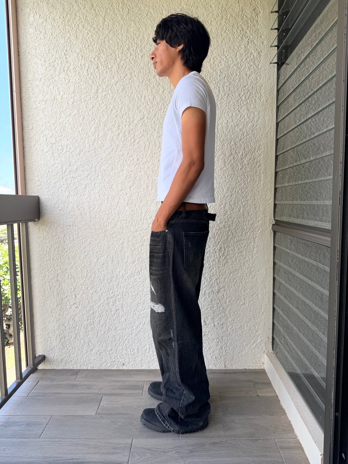 Bootcut Black Worn Denim