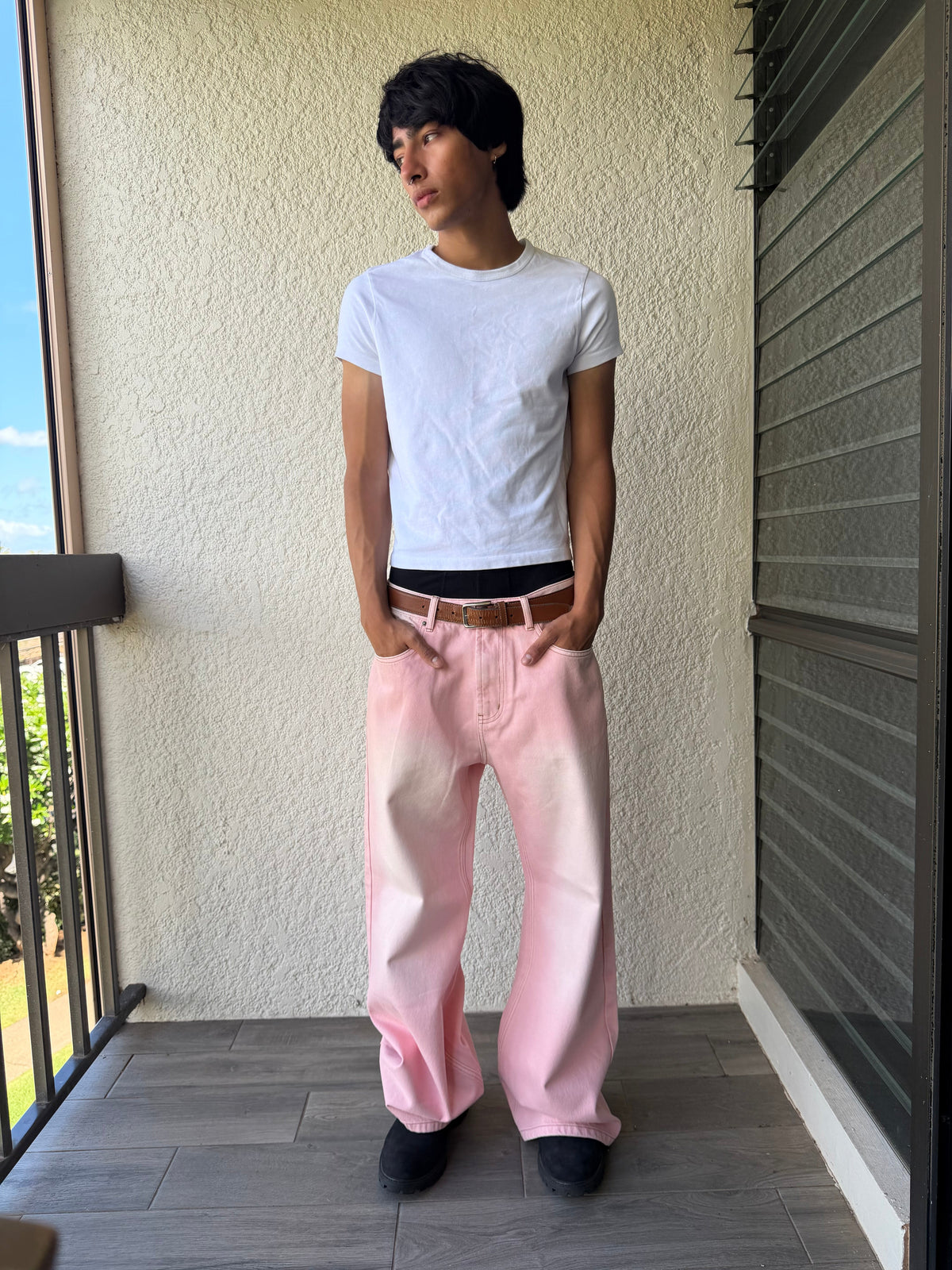 Pink Bootcut Denim