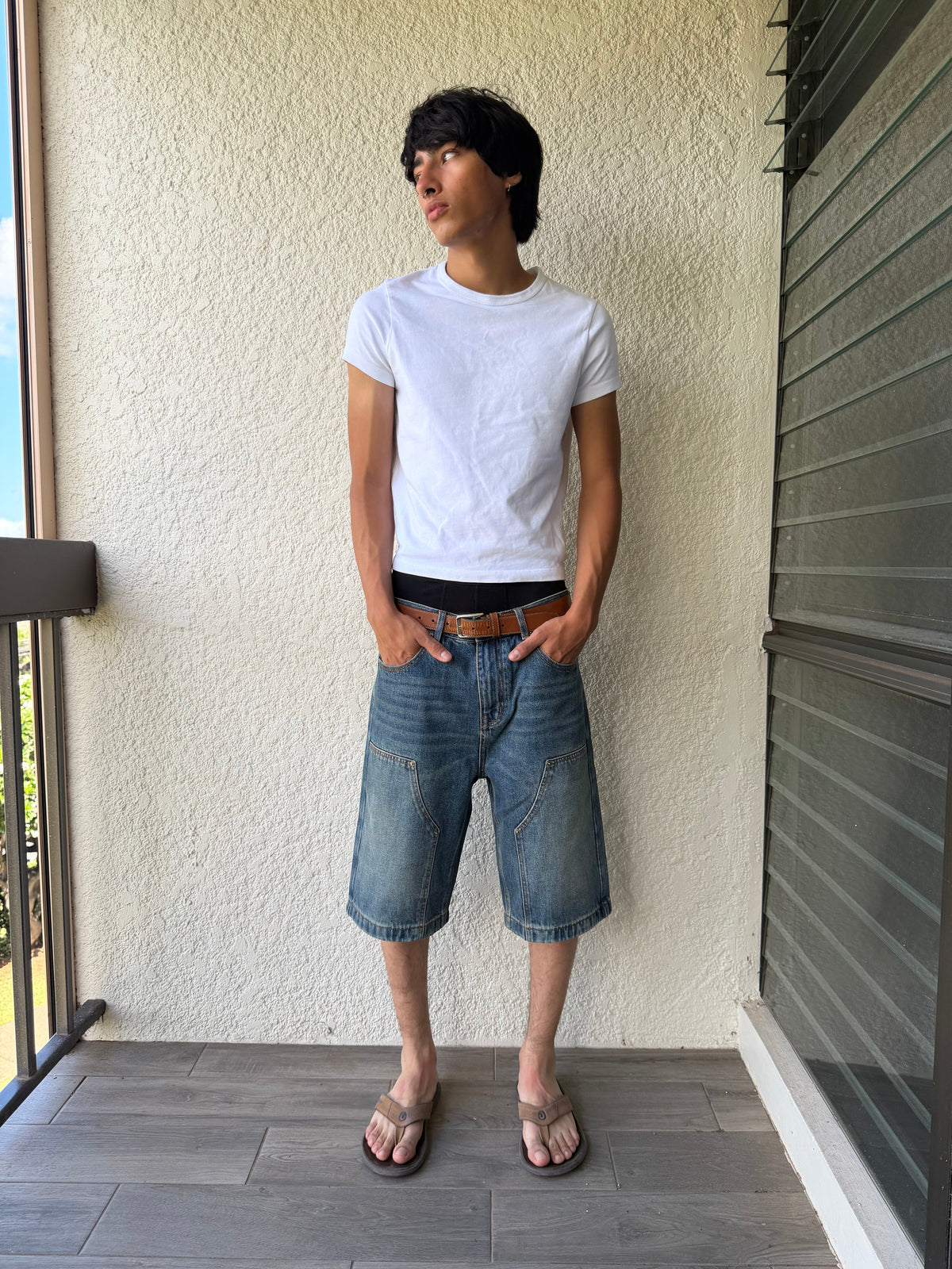 Blue Double Knee Jorts