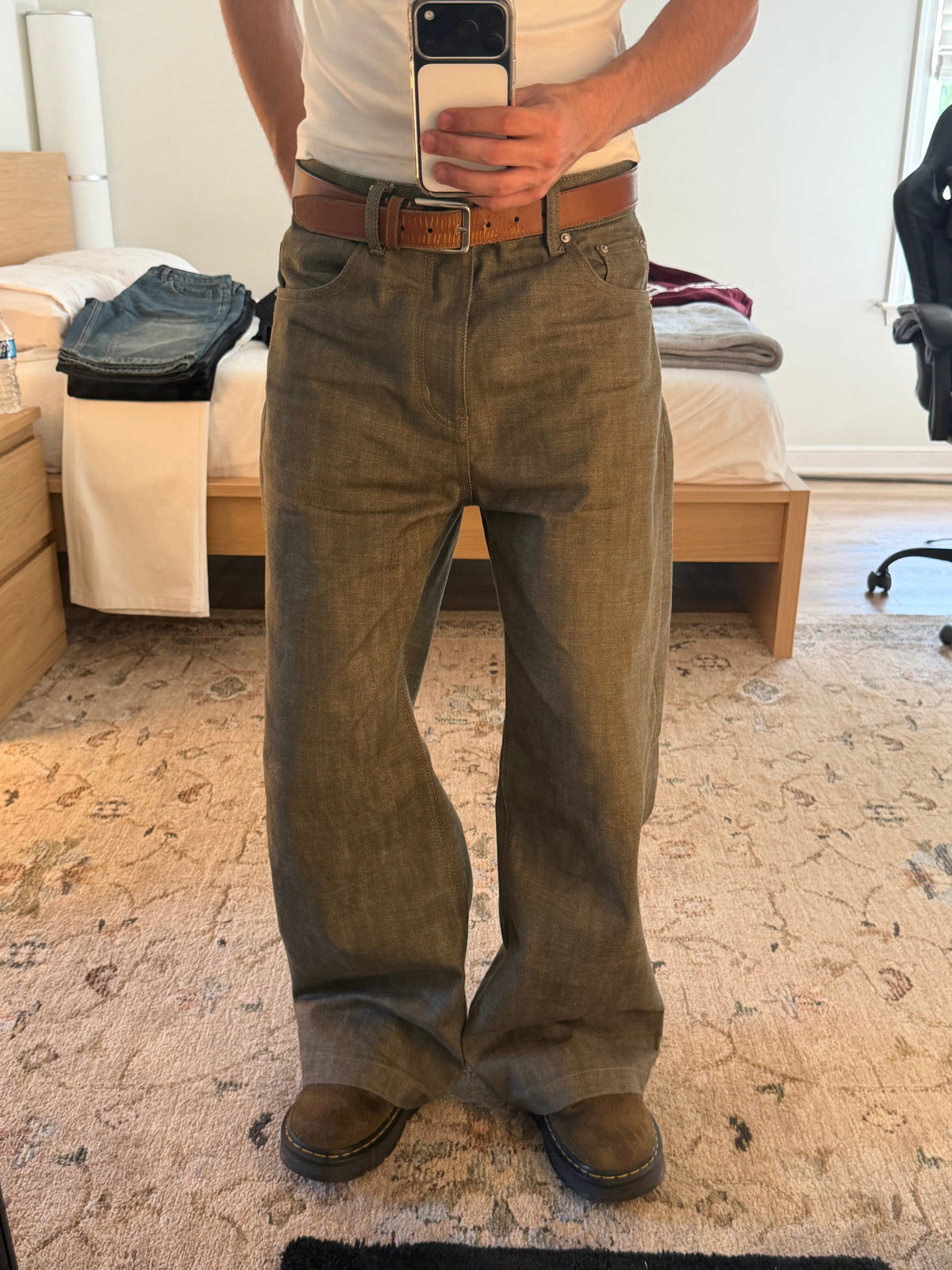 Green Bootcut Selvedge Denim