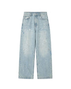 Blue Paint Splatter Denim